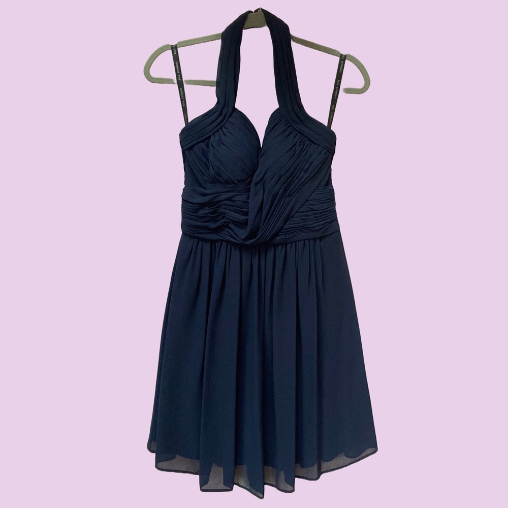Navy blue Bill Levkoff halter dress